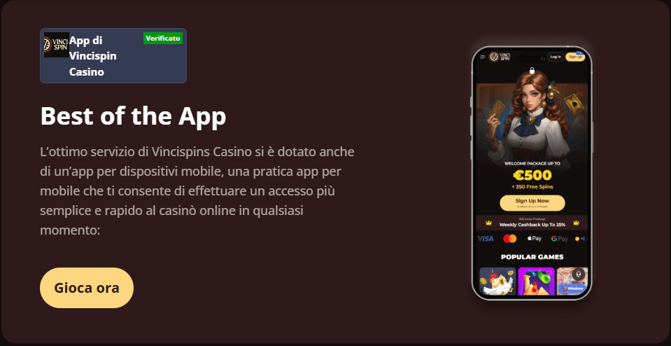 App di Vincispin Casino