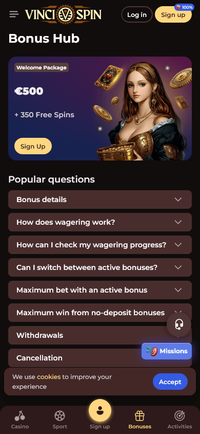 app mobile Vincispin